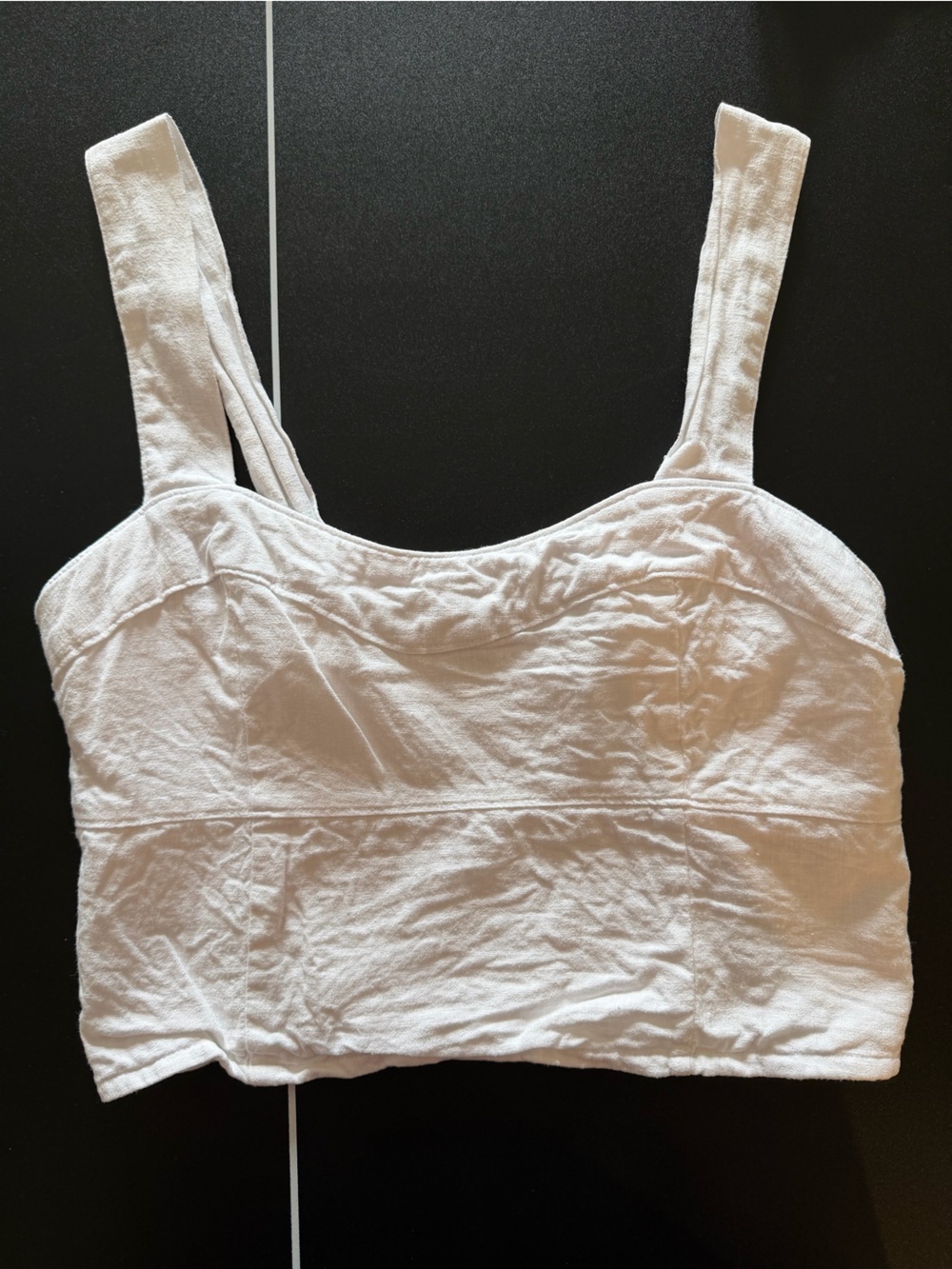 Abercrombie & Fitch White Linen Crop Top